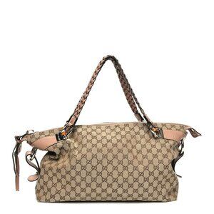 EUC Gucci Monogram Bamboo Bar Medium Tote Blush